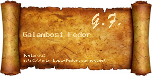 Galambosi Fedor névjegykártya